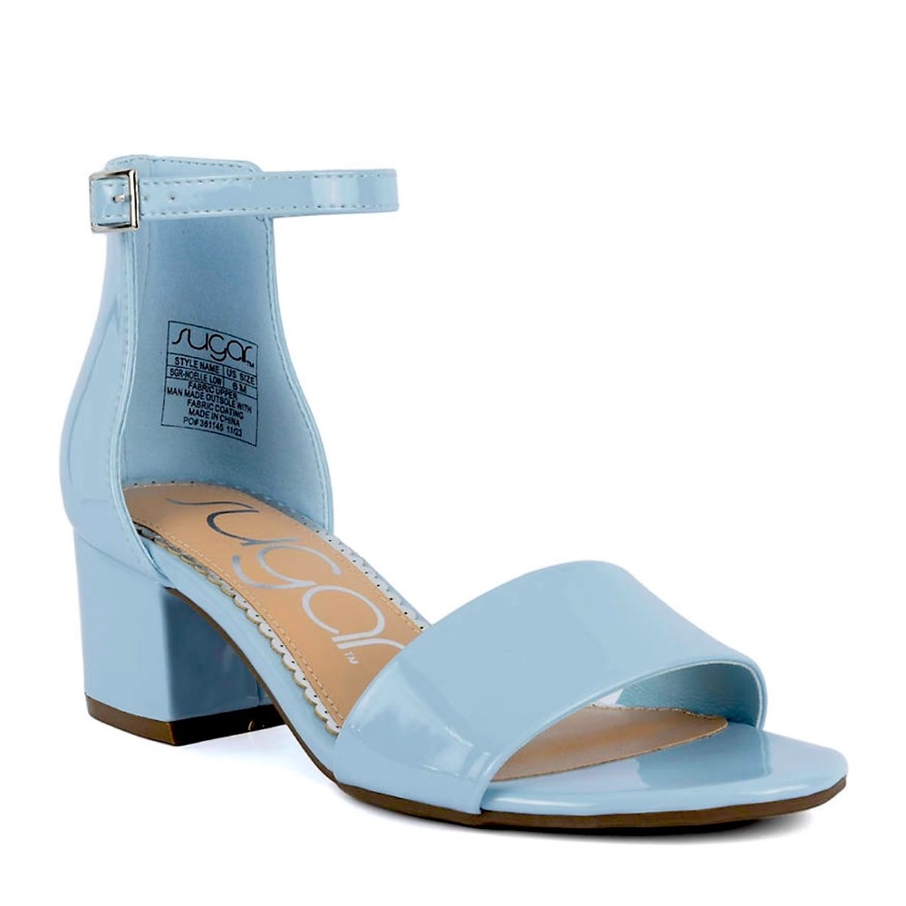 Sugar Noell Low Block Heel Sandals - Light Blue